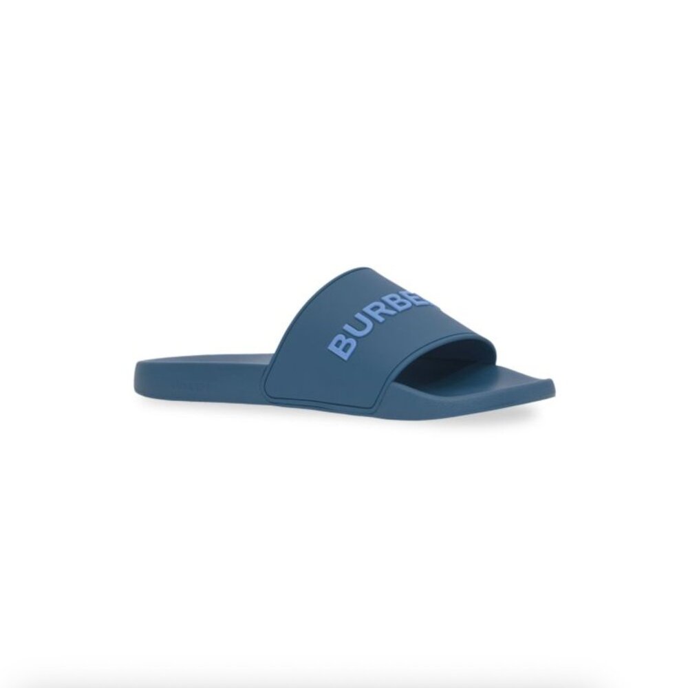New BURBERRY Furley Logo Rubber Pool Slides Men